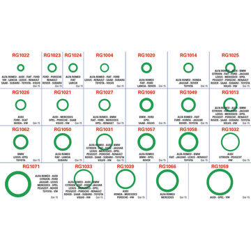 Zelené O-kroužky pro klimatizace 6,07 x 1,78 mm